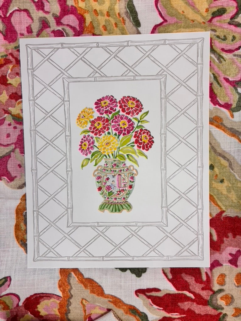 Rose Medallion Blooms Art Print