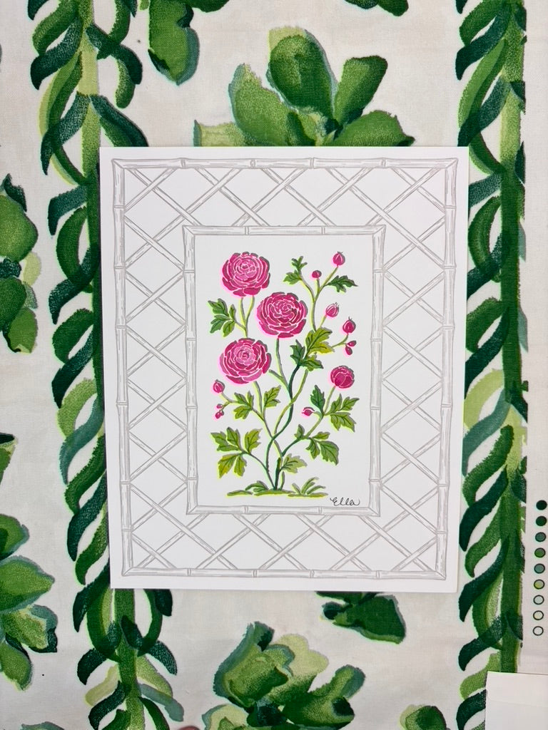 Ranunculus Garden Letterpress Art Print