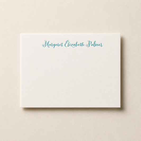 Cherry Blossom in Teal Personalized Letterpress Stationery