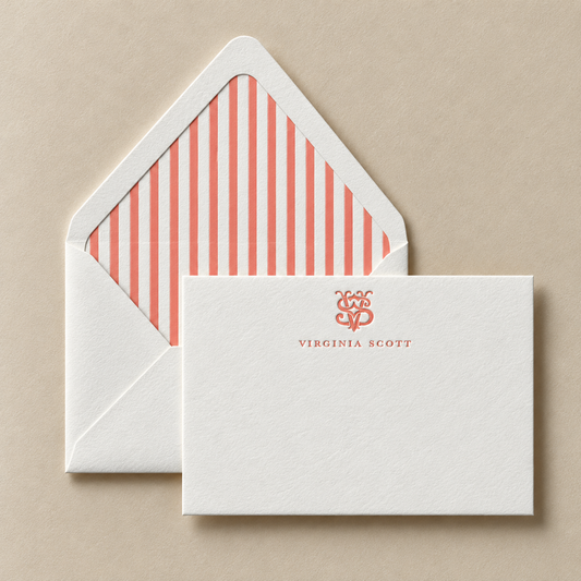 Salmon Letterpress Stationery