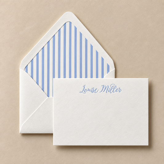 Cornflower Blue Letterpress Stationery