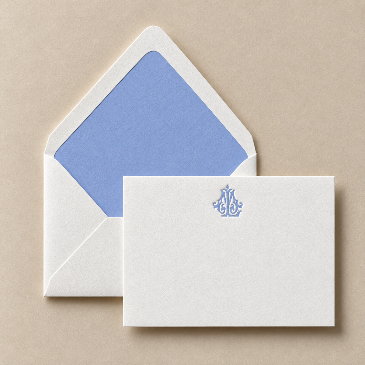 Cornflower Blue Letterpress Stationery
