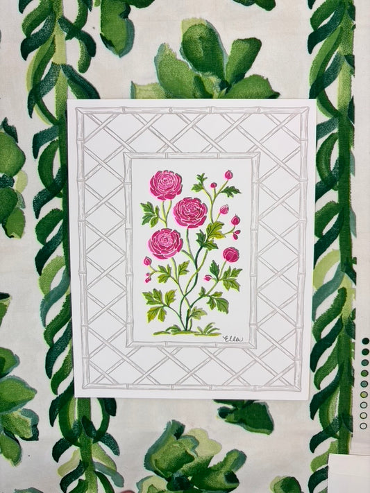 Ranunculus Garden Letterpress Art Print