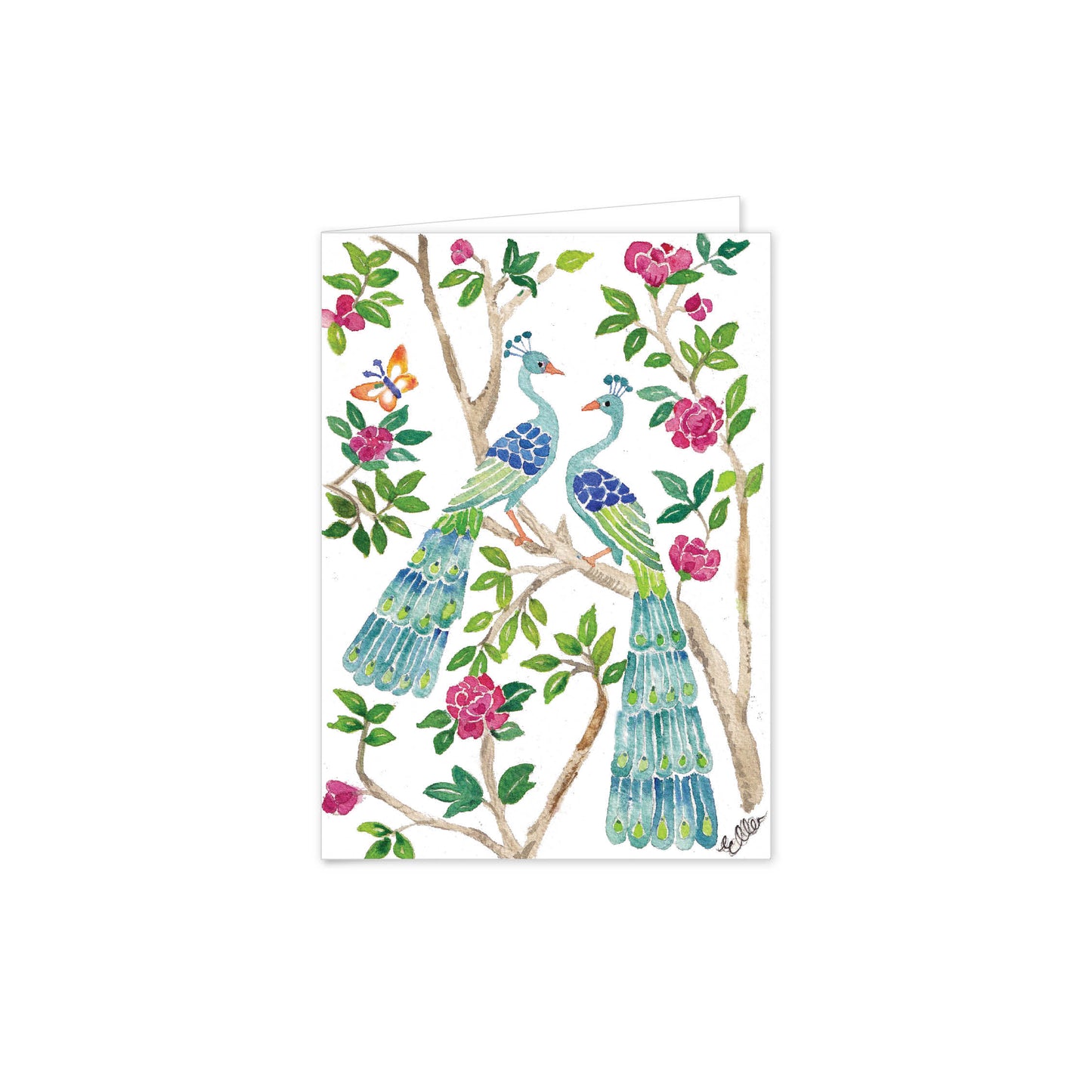 Peacock Duet Folded Notes