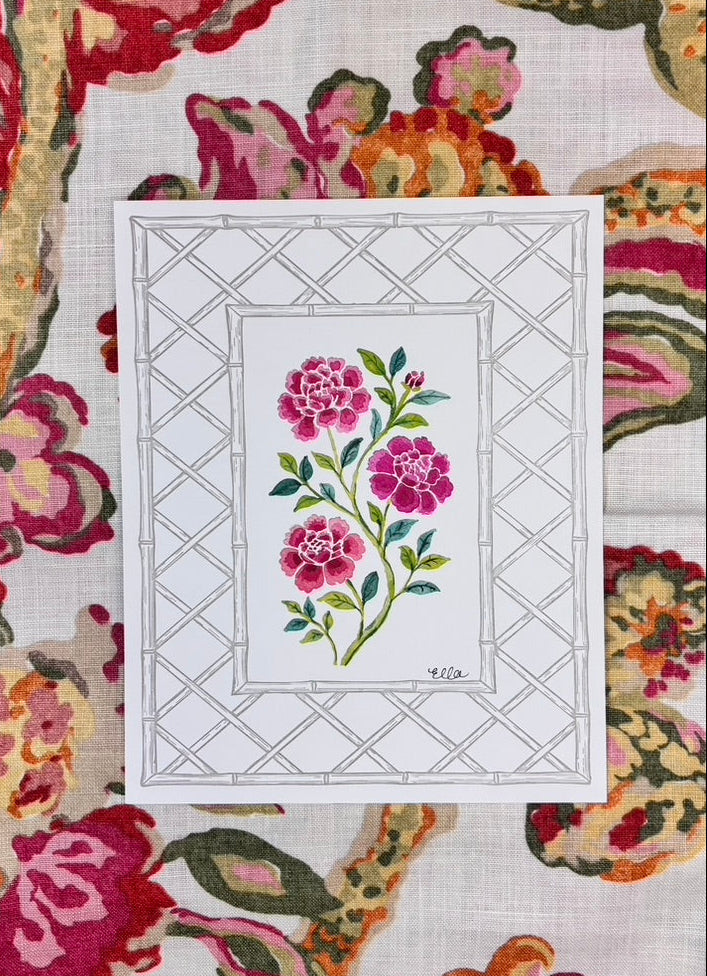 Peony Jewels Art Print