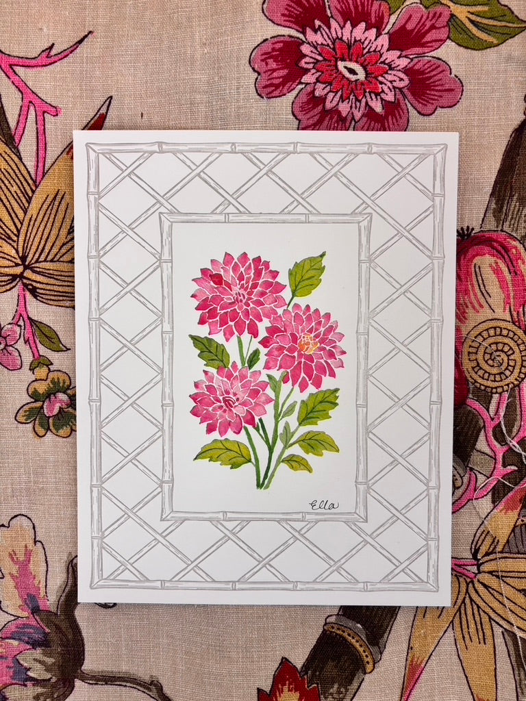 Dahlia Charms Letterpress Art Print