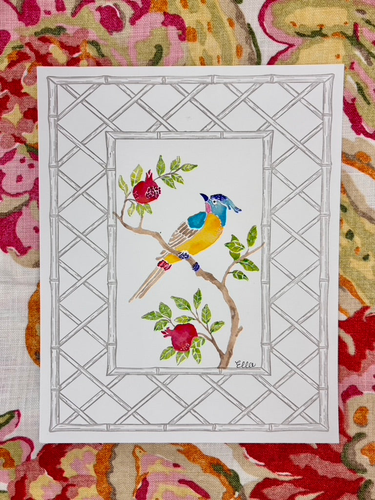 Songbird Blossom Letterpress Art Print