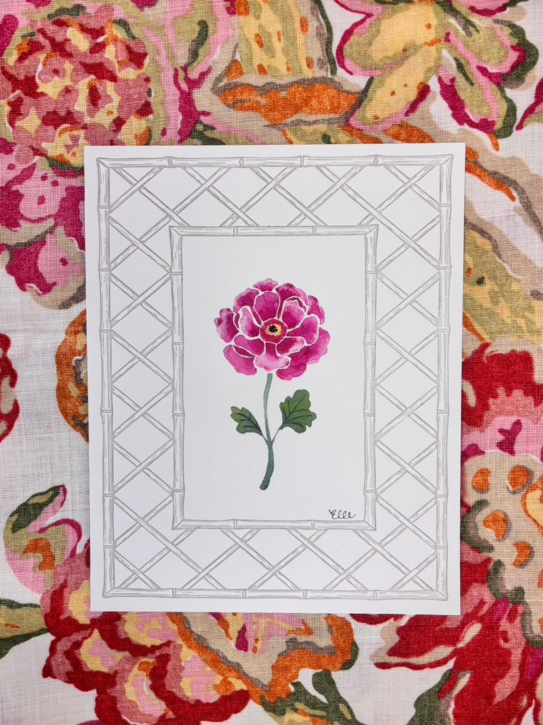 Butterfly Ranunculus Art Print