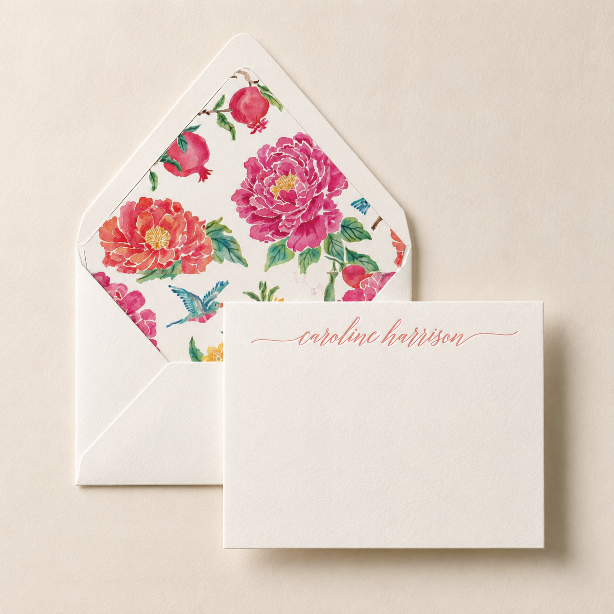 Botanical Bird Letterpress Stationery