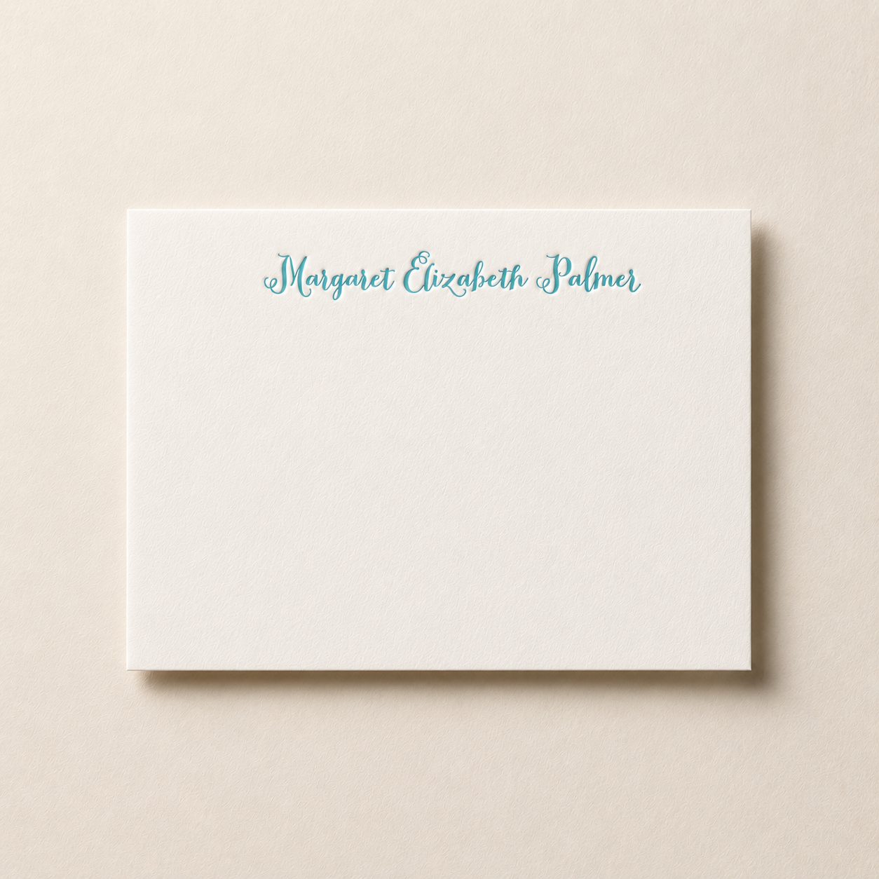 Cherry Blossom in Teal Personalized Letterpress Stationery