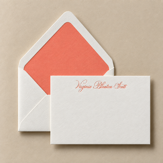 Salmon Letterpress Stationery