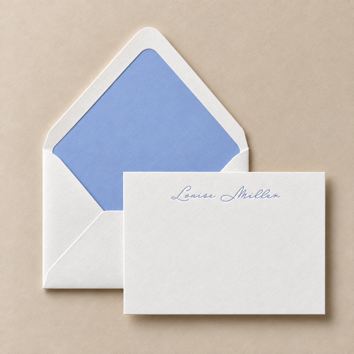 Cornflower Blue Letterpress Stationery
