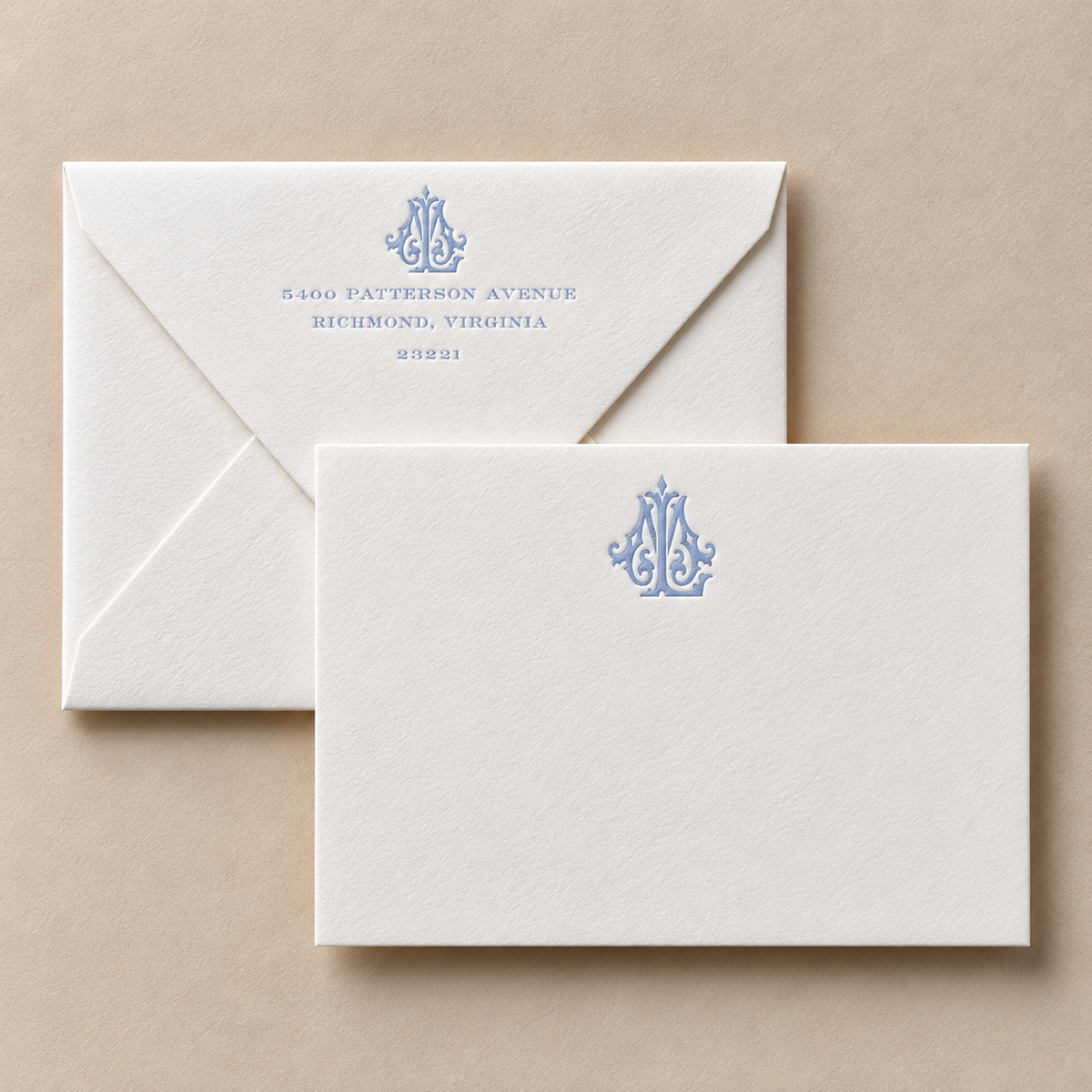 Cornflower Blue Letterpress Stationery