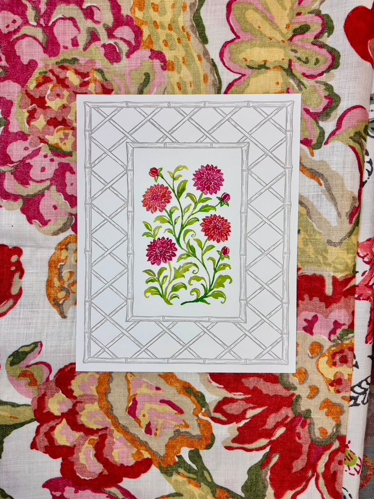 Summer Dahlias Letterpess Art Print