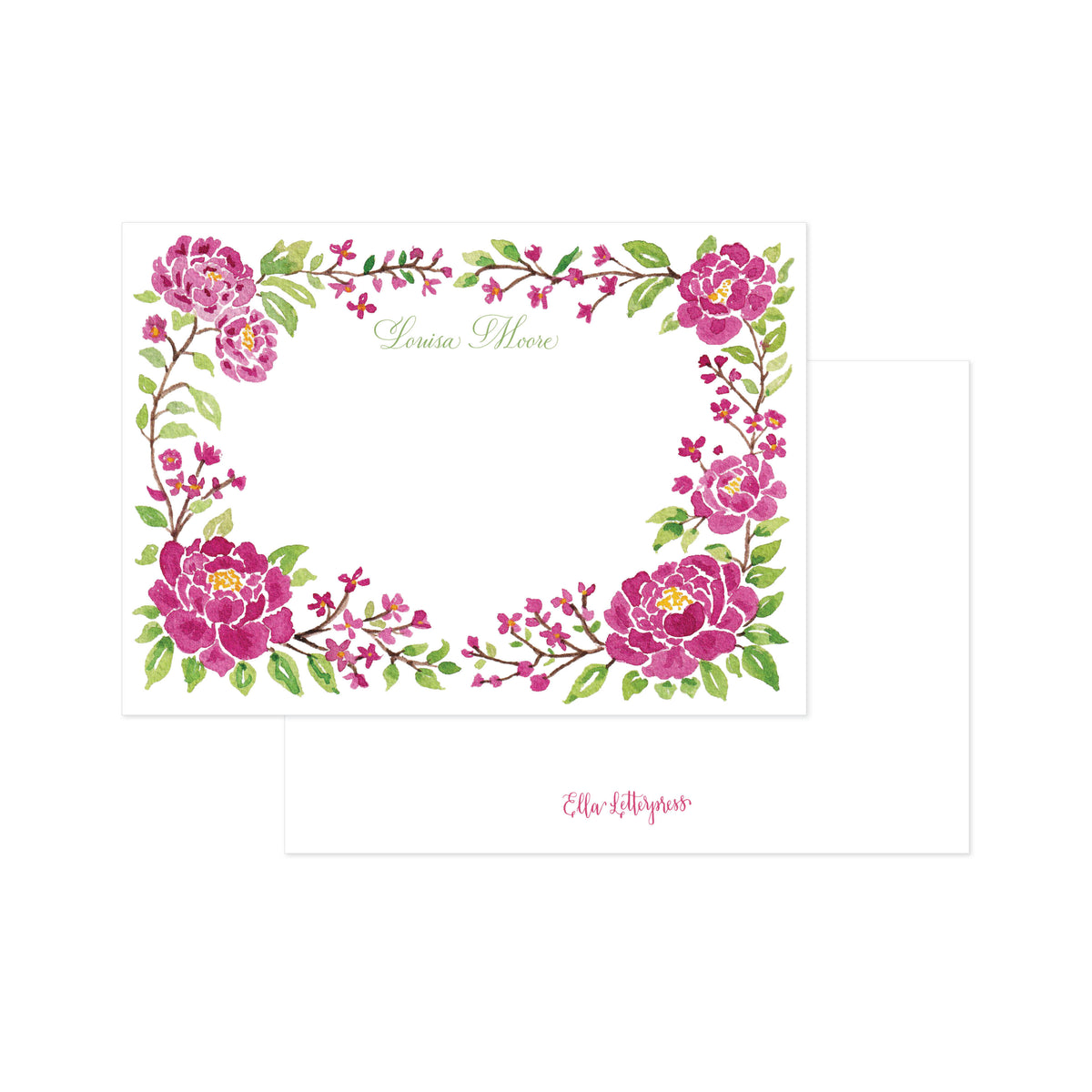Personalized Peony Reverie Digital Flat Cards