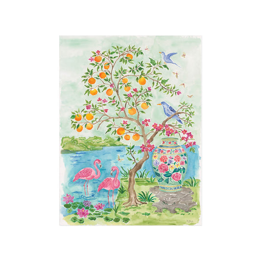 Flamingo in the Garden Fine Art Giclée Print