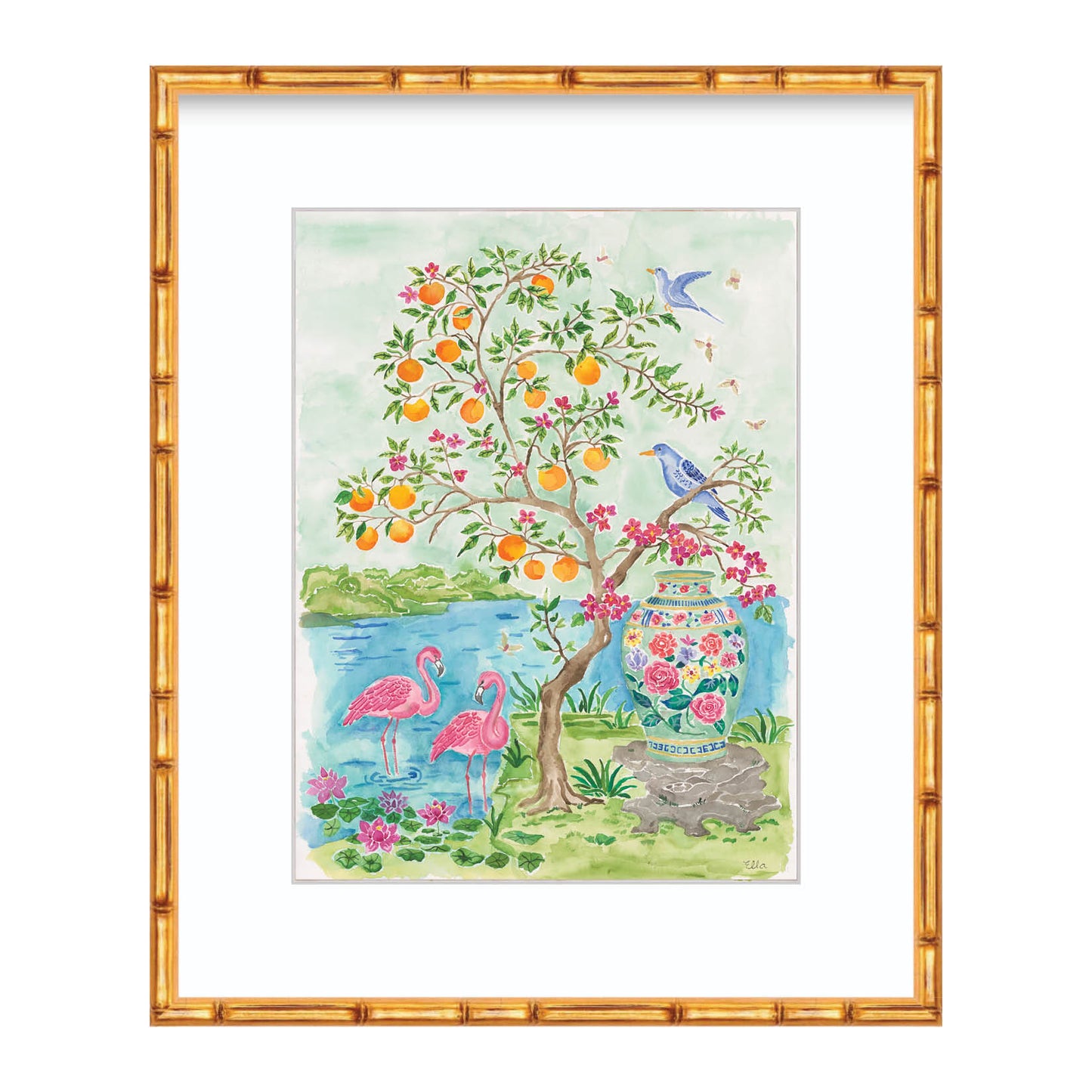 Flamingo in the Garden Fine Art Giclée Print