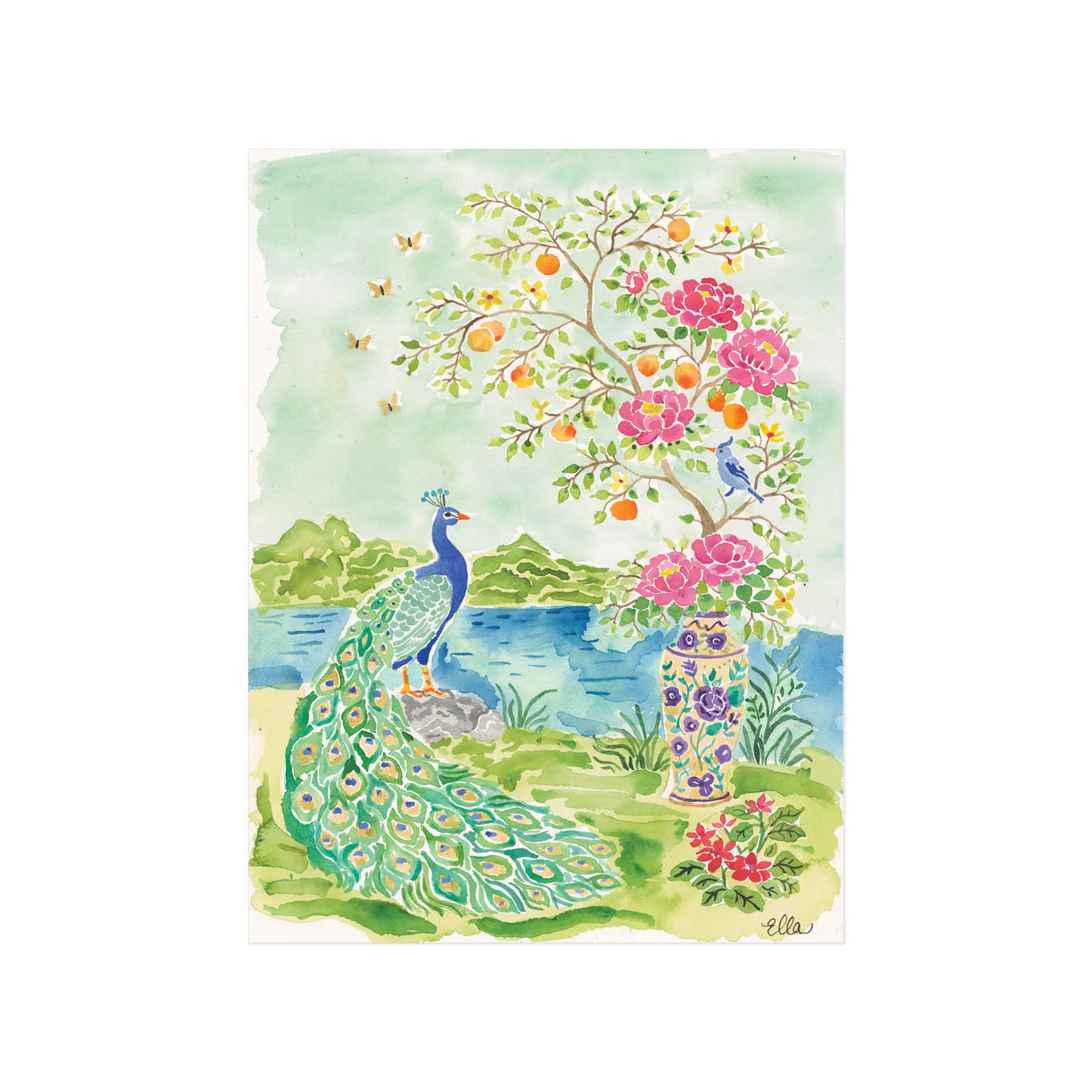 Peacock in the Garden Fine Art Giclée Print