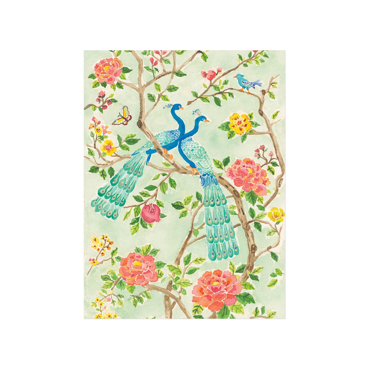 Peacocks and Peonies Fine Art Giclée Print