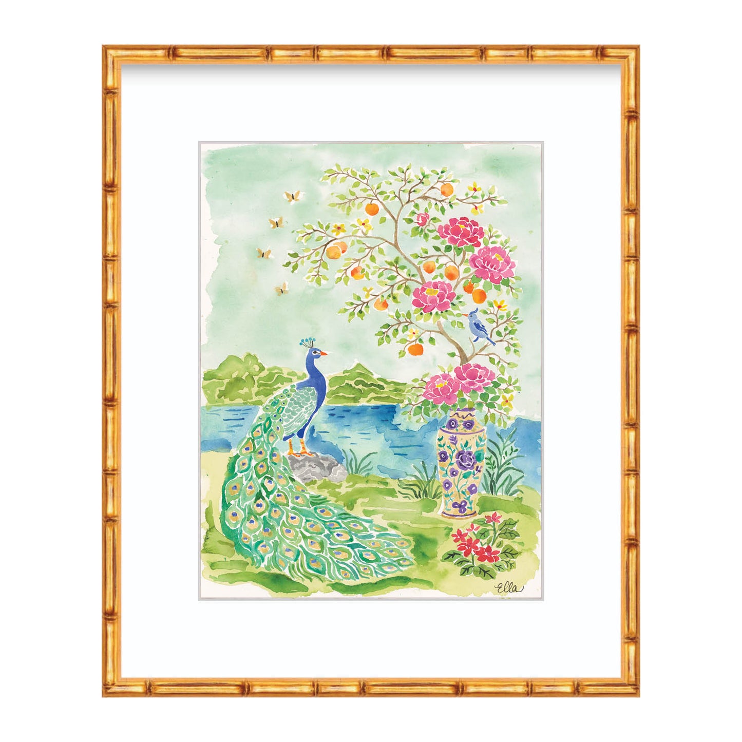Peacock in the Garden Fine Art Giclée Print