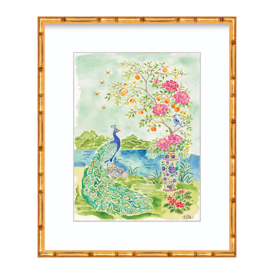 Peacock in the Garden Fine Art Giclée Print