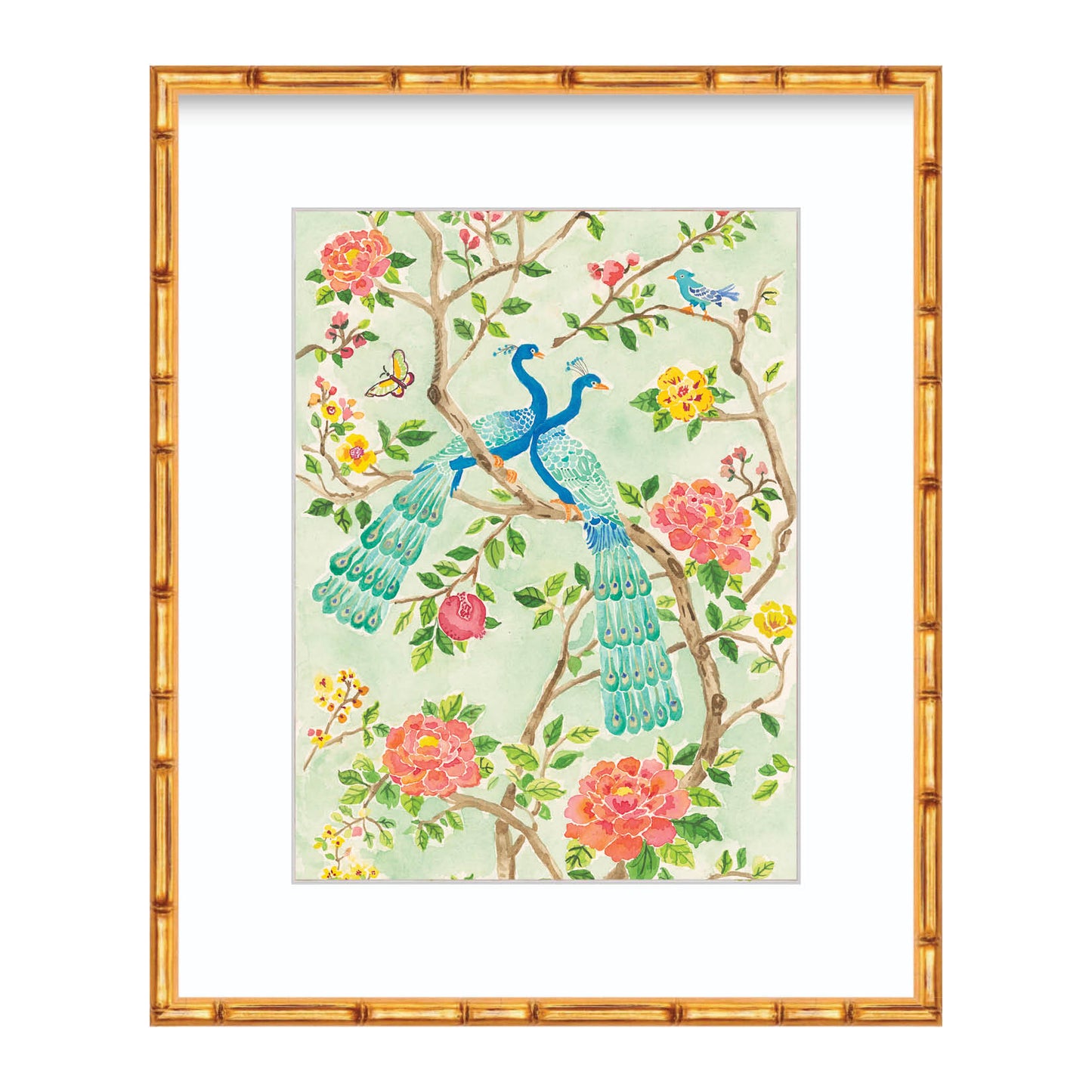 Peacocks and Peonies Fine Art Giclée Print