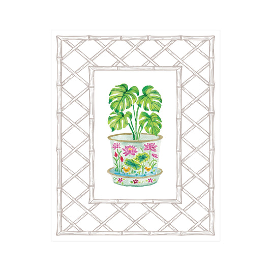 Monstera Porcelain Letterpress Art Print