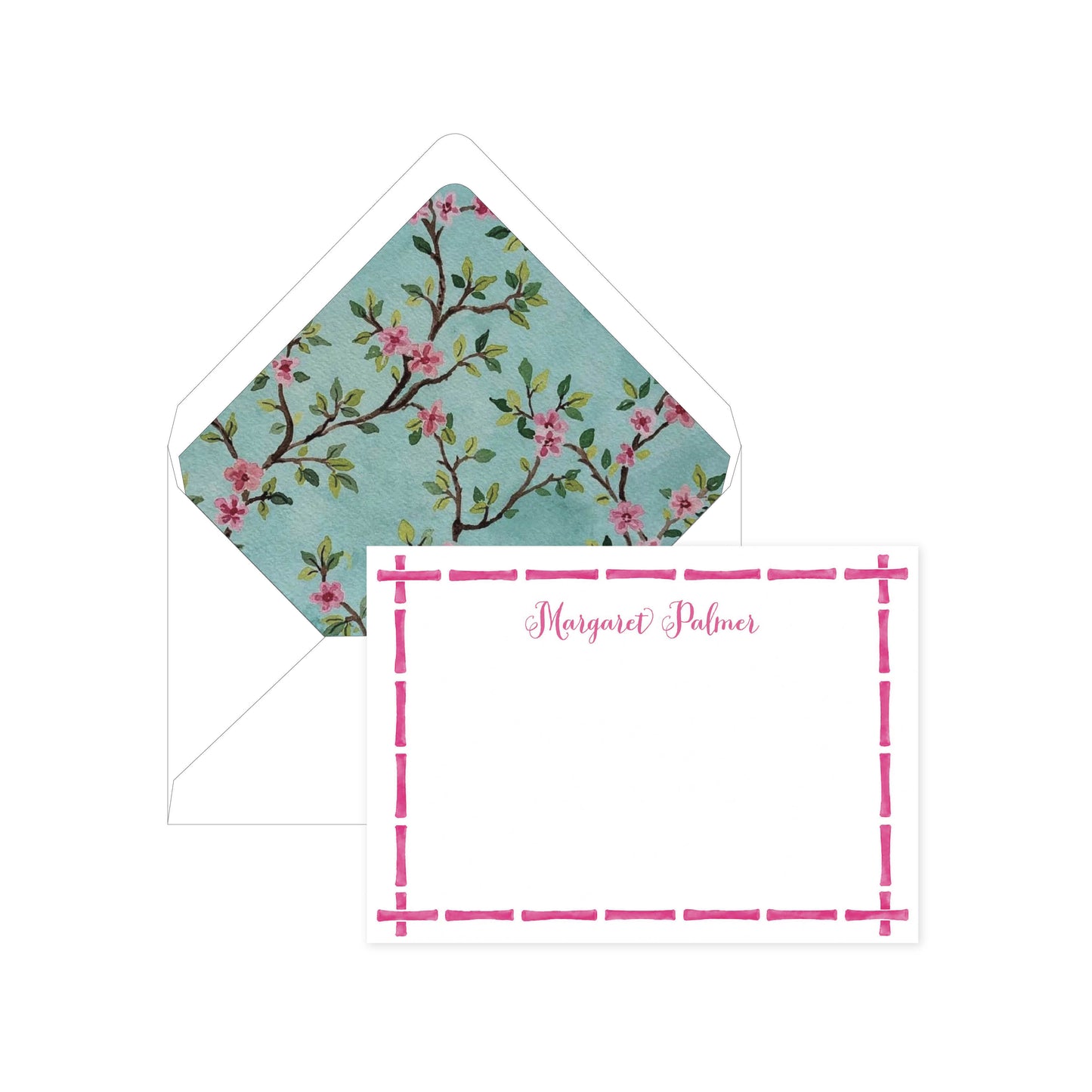 Cherry Blossom Branch Digital Stationery-Pink