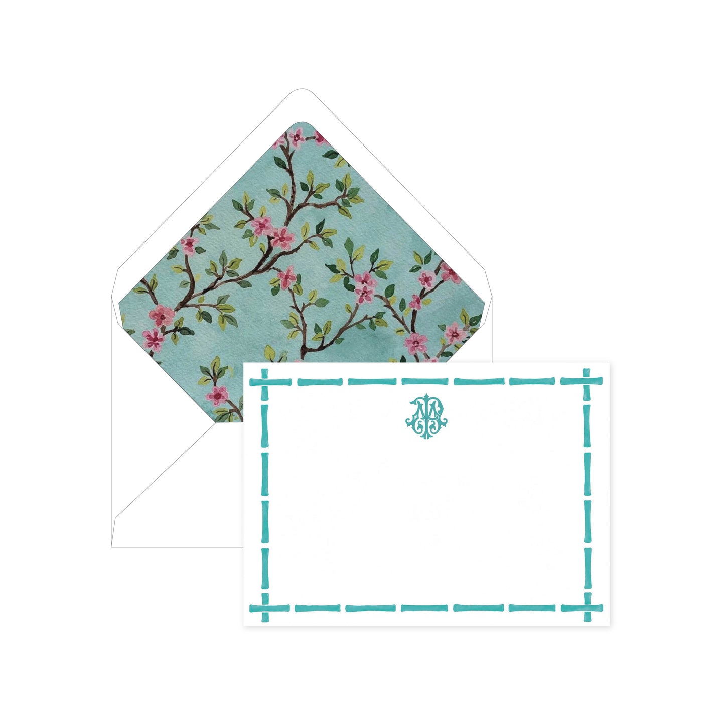 Cherry Blossom Branch Digital Stationery-Pink