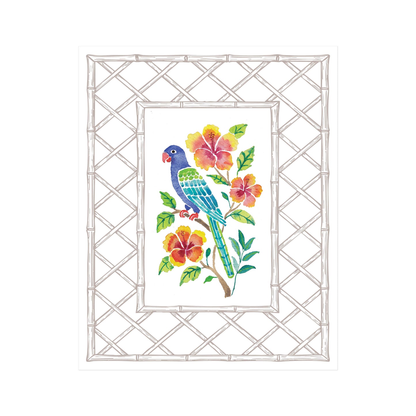 Parrot Blooms Art Print