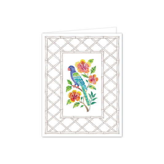 Parrot Blooms Letterpress Card