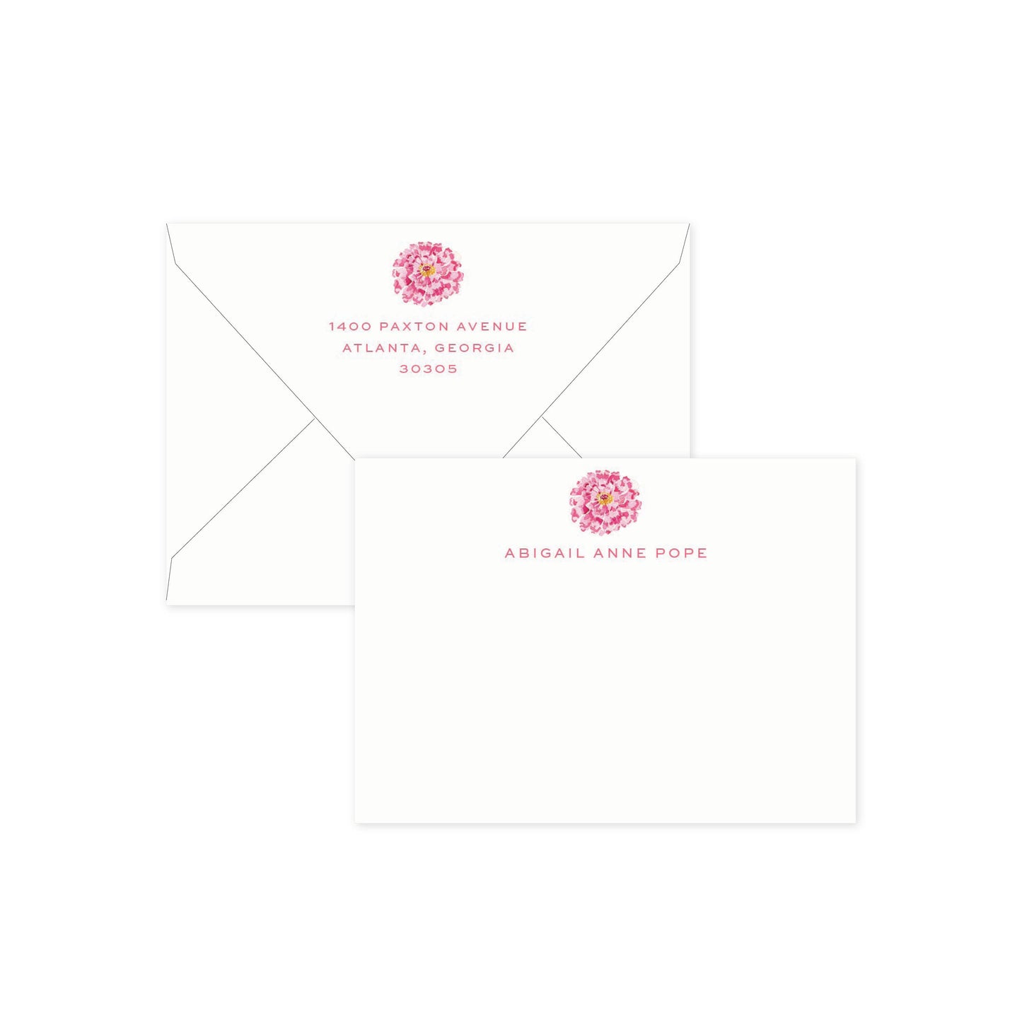 Personalized Zinnea Peacock Digital Flat Cards