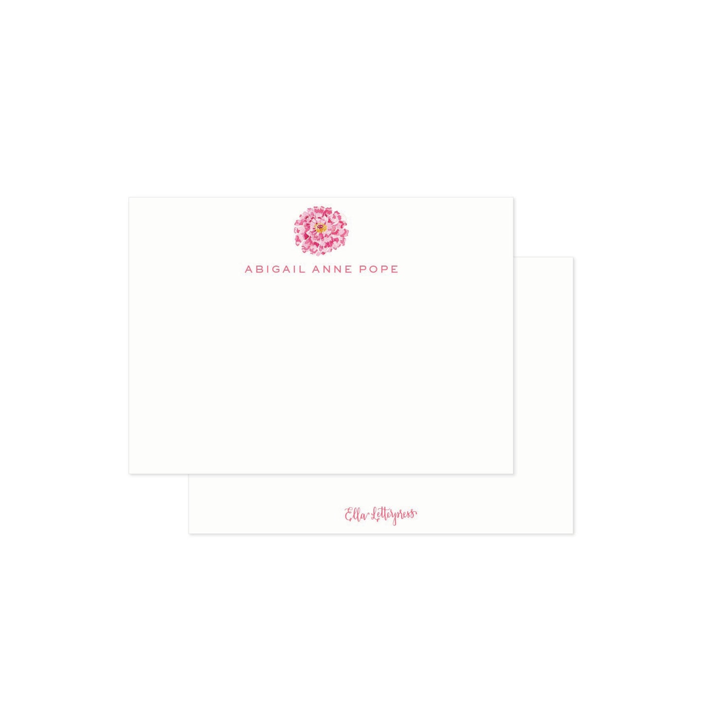 Personalized Zinnea Peacock Digital Flat Cards
