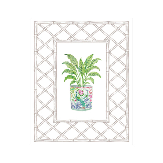 Peacock Planter Art Print