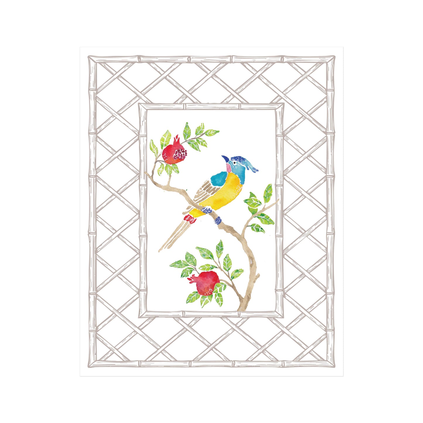 Songbird Blossom Letterpress Art Print