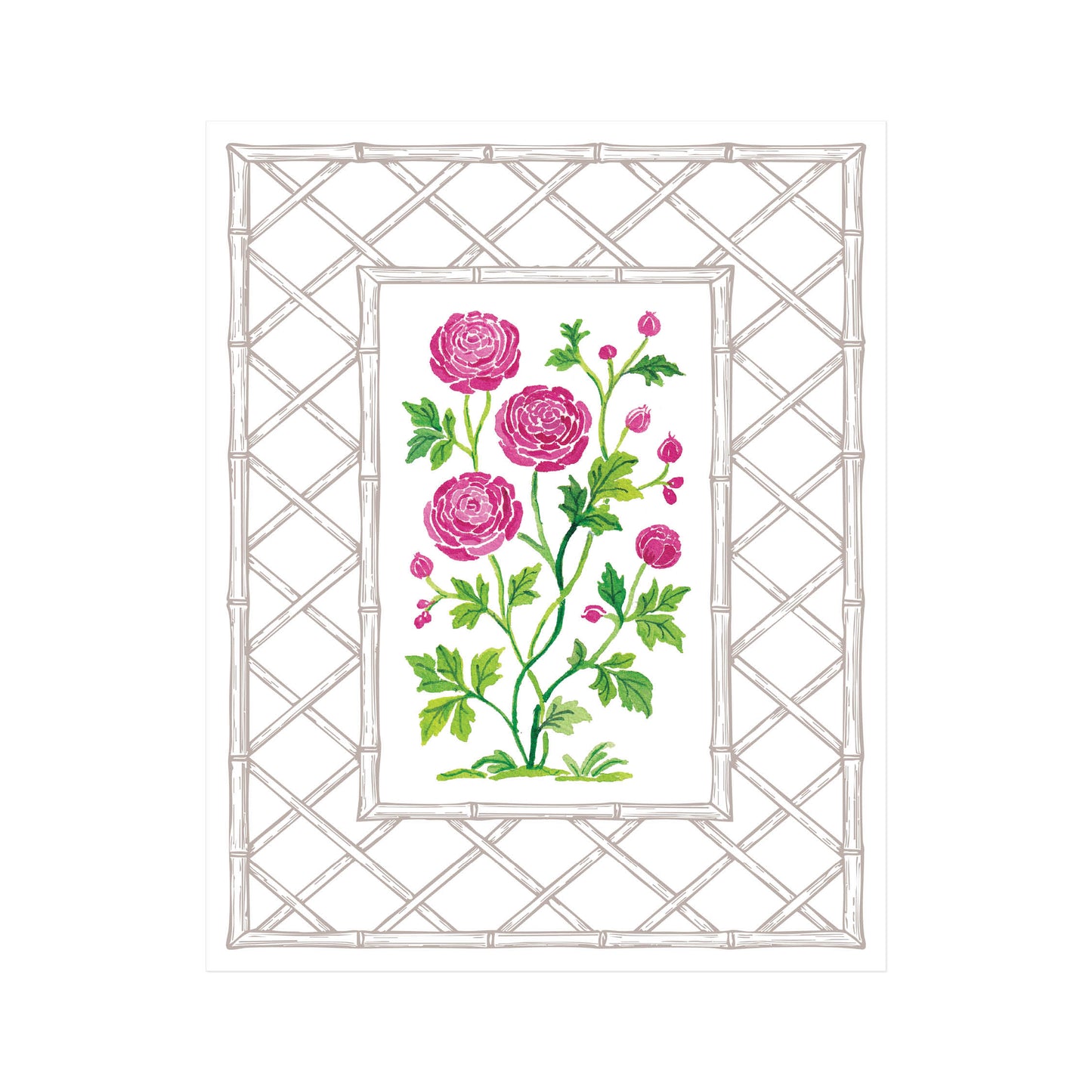 Ranunculus Garden Letterpress Art Print