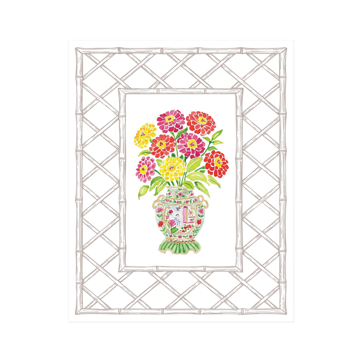 Rose Medallion Blooms Art Print