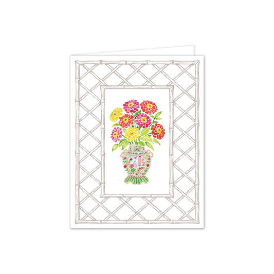 Rose Medallion Blooms Letterpress Folded Notes